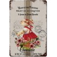thumbnail image 1 of Letreros metálicos retro vintage con diseño floral de primavera y conejo de Pascua, placa de metal con diseño de conejo de Pascua de 12 x 8 pulgadas, 1 of 7