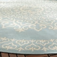 thumbnail image 3 of SAFAVIEH Beach House Lynette Medallion Indoor/Outdoor Area Rug, Cream/Aqua, 8' x 8' Round, 3 of 8