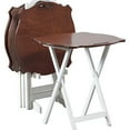 thumbnail image 1 of Powell Furniture Laptop Folding Modern Tray Table, White with Hazelnut Top,, 1 of 5