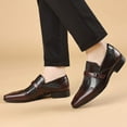 thumbnail image 3 of Mens Oxford Classic Comfortable Dress Shoes PU Leather Block Heeled Business Work Shoes, 3 of 6