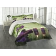 thumbnail image 2 of Ambesonne Peace Quilted Coverlet 3 Pcs, Spa Candles Orchids Bloom, Queen Size, Pale Green Fern Green, 2 of 4