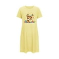 thumbnail image 5 of Sakmal Ultra-Soft Sleepwear for Women Christmas Playful Loose Yellow Moomoo Dress Short Crew Neck Reindeer Print Short Sleeve Nightgowns S-2XL, 5 of 5