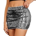 thumbnail image 2 of Letdown Women's Sequin Mini Skirt High Waisted Bodycon Sparkly Party Skirt Shiny Club Night Out Skirt, 2 of 5