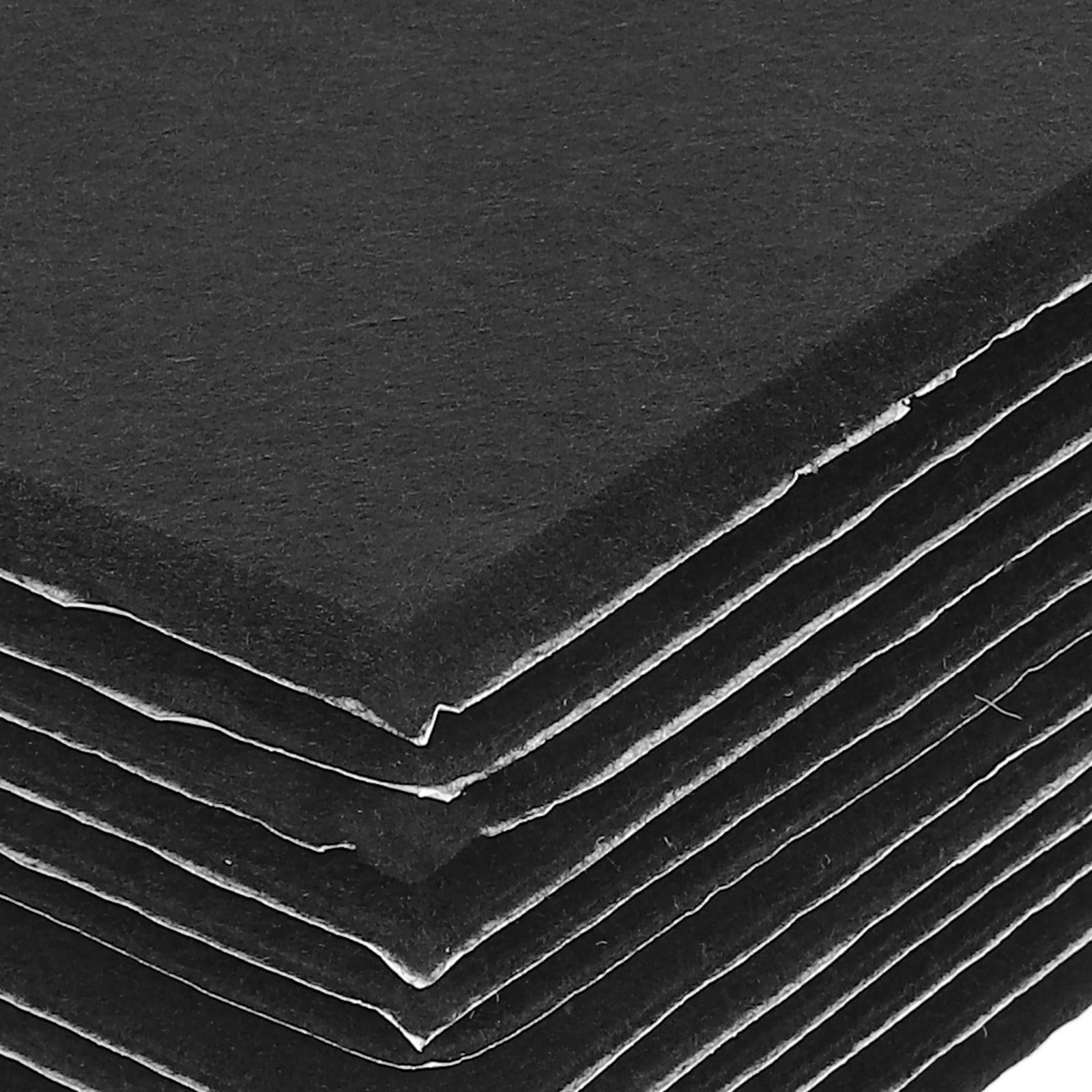 KALLORY Black Acoustic Wall Panels 12- Absorbing Poly Fiber Tiles for Noise Reduction, Easy to Cut and Install