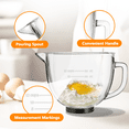 thumbnail image 4 of PQPO Glass Mixer Bowl Compatible with Kitchenaid 4.5-5 Quart Tilt-Head Stand Mixers,With Measurement Markings,5 Quart Mixing Bowl Replacement, 4 of 5
