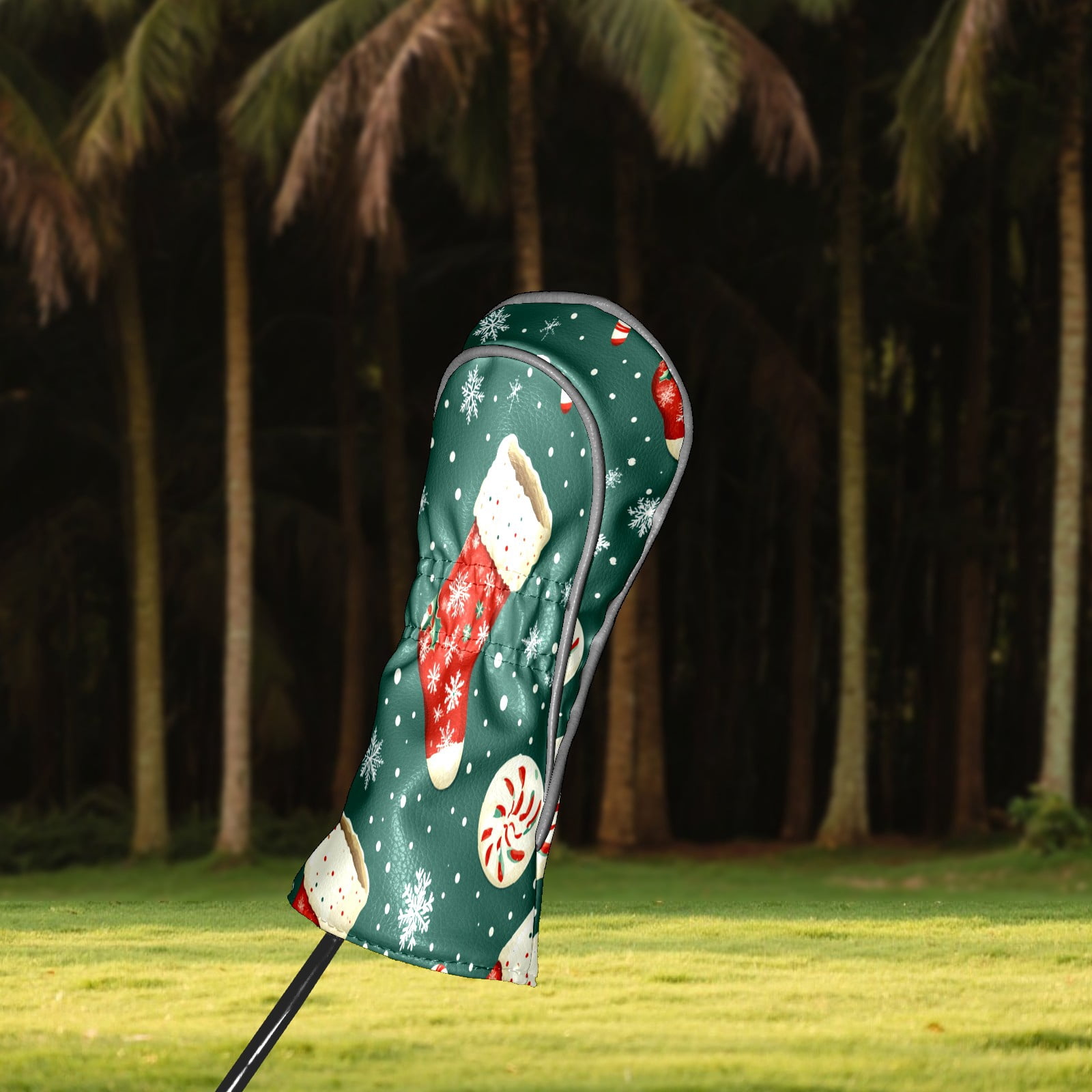 Golf Club Covers PU Leather Waterproof Head Covers for Fairway Woods Hybrids Christmas Stockings