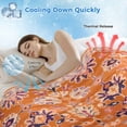 thumbnail image 3 of Boho Orange Cooling Blanket,Lightweight Breathable Summer Throw Blanket with Double Sided Cold Effect,Country Style Bohemian Floral Retro Tribal Picnic Blankets Bed Sheet for Hot Sleepers 30"x40", 3 of 8