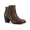 thumbnail image 1 of Unique Bargains Bottines à Talon Bloc Empilé à Bout Rond avec Fermeture Éclair pour Femmes, 1 of 7