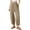 Khaki, variant on XIAONU Womens Pants Elastic Waist baggy Wide-Leg Pants With Pockets Solid Color pleasure baggy Minimalist Trousers