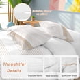thumbnail image 2 of 3 Piece Brown Stripe Duvet Cover Set Queen Size,Microfiber Comforter/Quilt Cover with Corner Ties and 2 Pillowcases,Modern Rustic Horizontal Brown Striped All Season Soft Bedding with Zipper Closure, 2 of 8