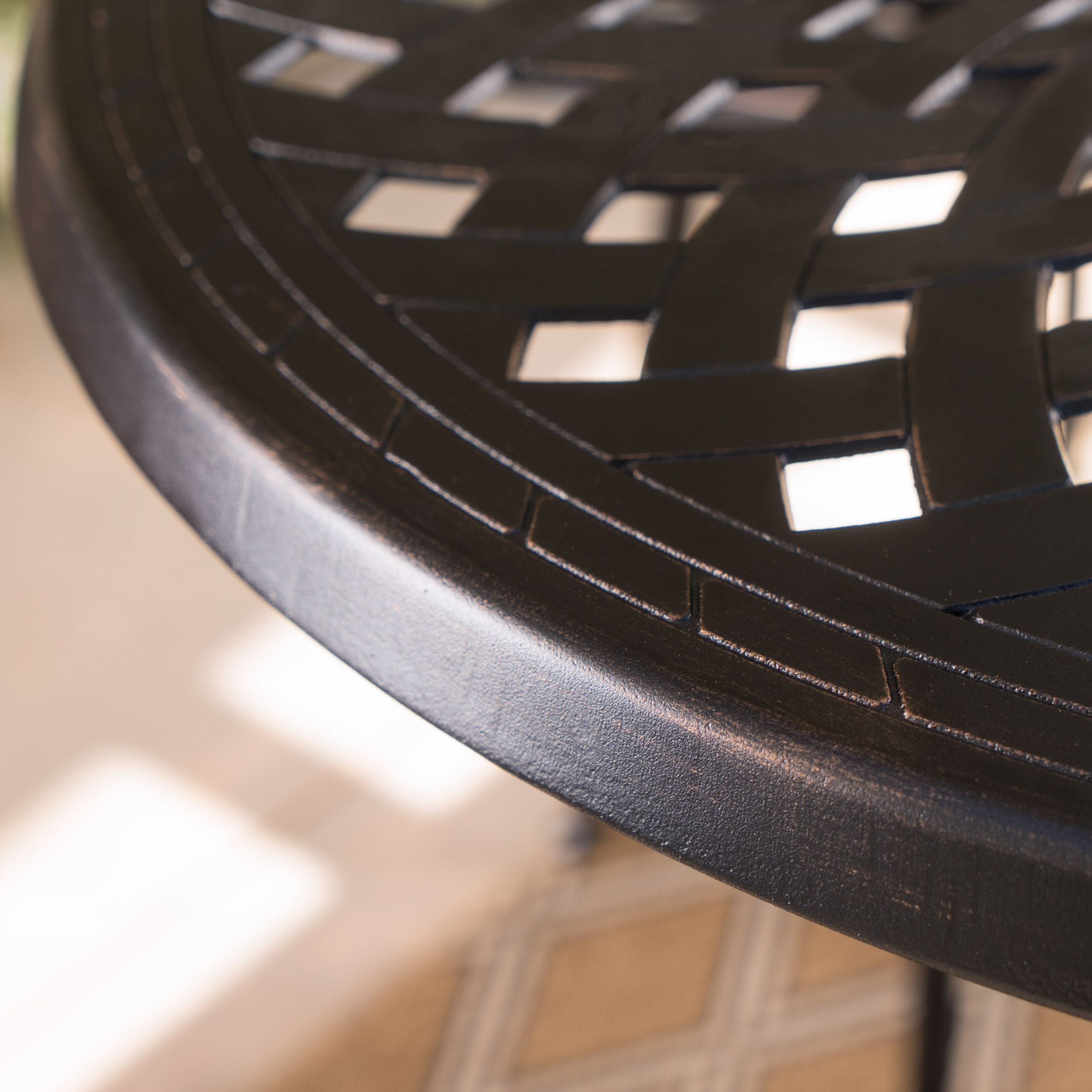 Cobb Outdoor Cast Aluminum Bar Table, Shiny Copper Finish