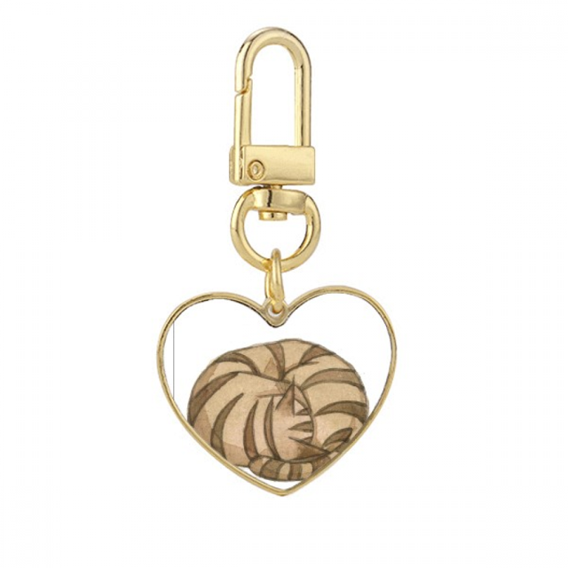 Llavero de metal en forma de corazón Unbranded miaoji gato Dragon Li dorado 3,2x3cm