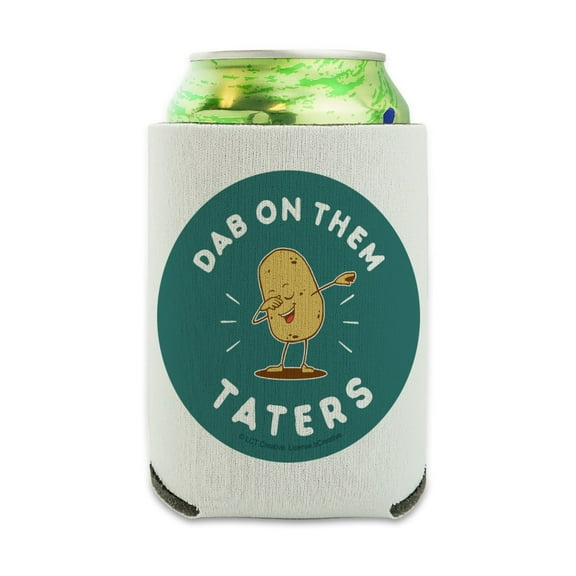 Dab on Them Taters Haters Funny Humor Can Cooler - Drink Sleeve Hugger Collapsible Insulator - Beverage Insulated Holder