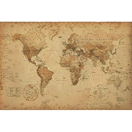 - Antique Vintage World Map 36x24 Art Print Poster Educational