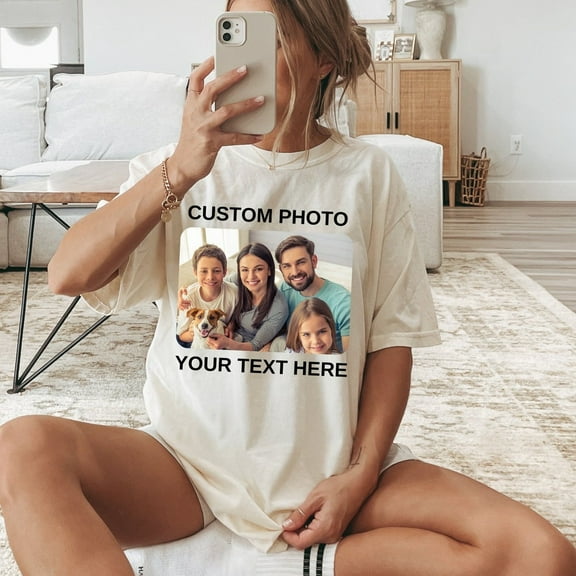 Custom Photo Shirt with Your Text, Personalized Picture T-Shirt, Perfect for Mother's Day, Custom Graphic Tee, Custom Logo Shirt, Photo Tee