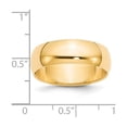 thumbnail image 2 of 14k Yellow Gold Solid Polished Half Round 7mm Half-Round Wedding Band Ring Size 11 Wedding Band for Women and Men, 2 of 2