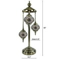 thumbnail image 3 of SILVERFEVER Moroccan Lamps Mosaic Turkish Lamp Colorful Handmade Glass Lanterns 30" Tall- E 12 Light Bulbs Enclosed Orange Blue Floral Burst, 3 of 9