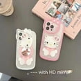 thumbnail image 2 of Funda de teléfono personalizada con espejo de maquillaje Kitty para Apple 14 Pro Max adecuada para iPhone 13 Funda de silicona 2 funda protectora, 2 of 3