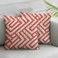 thumbnail image 3 of BANET  Pink Throw Pillow Cover Set of 2, Square Shapes Horizontal Image with Diamond Shapes Triangles Art Print, Decorative Square Covers for Couch Bed &amp; Sofa, Dark Coral and White 22x22in, 3 of 7