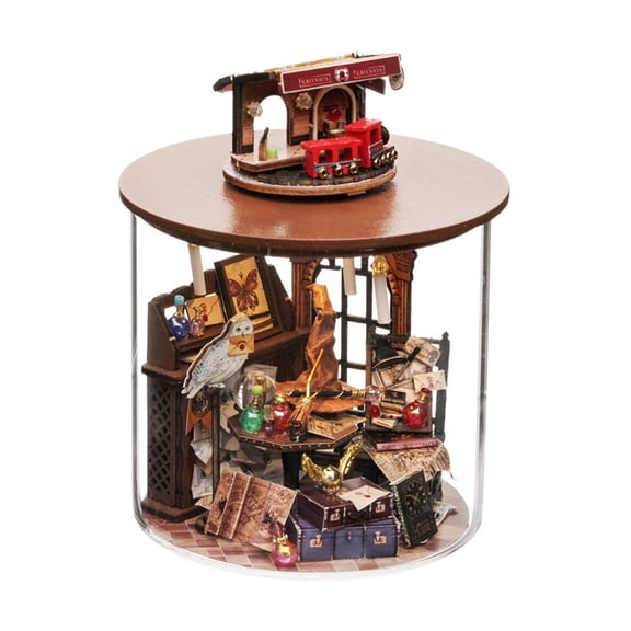 DIY Miniature House Kits, 3D Wooden Puzzle Gate of Time Dream-Realizing Bottle Cottage Model Kit, Collectible Desk Decor for Adults, Ideal Gifts for Birthday Holiday