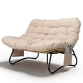 thumbnail image 6 of UBesGoo 52.4in Papasan Chair Curved Rattan Loveseat with Side Pockets, Beige, 6 of 13