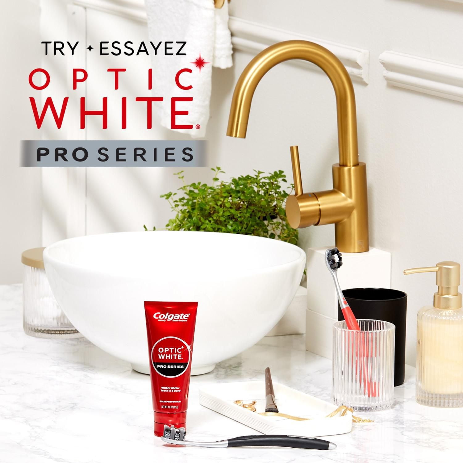 Optic White Pro Series Charcoal Manual Toothbrush for Adults- 2 Pack, COL OW Pro Charcoal 2pk