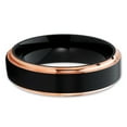 thumbnail image 2 of Rose Gold Wedding Ring,Tungsten Carbide Ring,Black Tungsten Ring,Beveled Edges,Brush Ring, 2 of 4