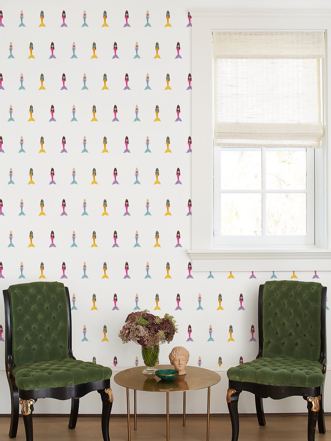 Barbie Mermaids Removable Vinyl Wallpaper, White