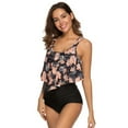 thumbnail image 4 of Swimsuit for Women Two Piece Bathing Suit Top Ruffled Racerback High Waisted Tankini, 4 of 7