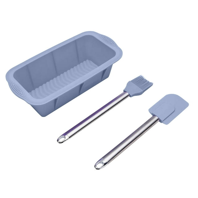 SMihono Kitchen Organizers and Storage Stainless Steel Silicone Baking Set Square Cake Mold Scraper Oil Brush 3PCS/set Kitchen Gadgets Must Have 2023