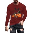 thumbnail image 1 of Blusas y camisas de manga larga y cuello redondo para hombre, estilo casual, estampado, cuello redondo, camiseta larga, manga corta, licra., 1 of 2