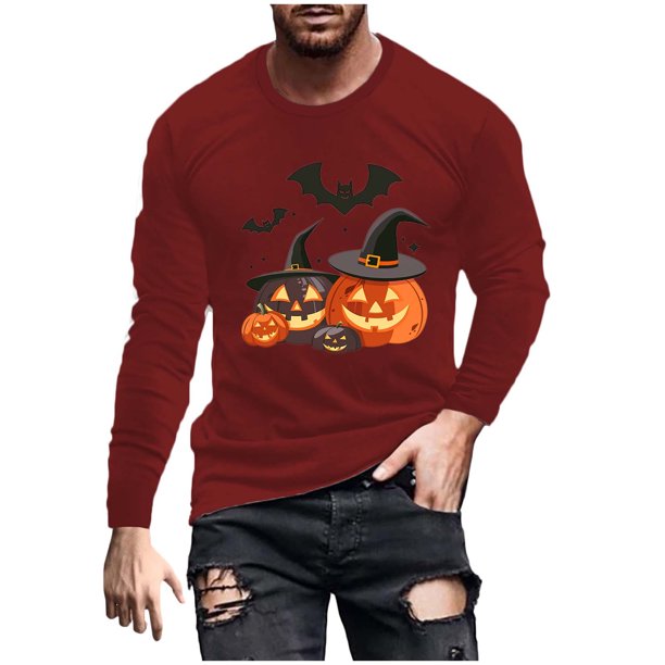 Blusas y camisas de manga larga y cuello redondo para hombre, estilo casual, estampado, cuello redondo, camiseta larga, manga corta, licra.