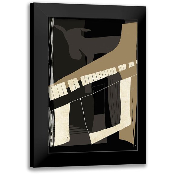 Design Fabrikken 11x14 Black Modern Framed Museum Art Print Titled - Goat Plays The Piano