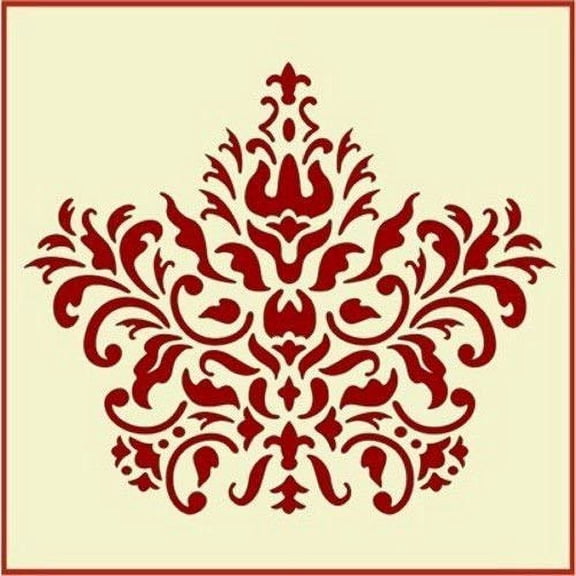 Damask 10 Stencil - Victorian Style Baroque DIY Art & Craft Reusable Sturdy Flexible Template 10 mil Plastic Mylar Wall Stencils Craft Painting Wall Stencils - The Artful Stencil