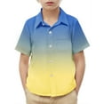 thumbnail image 2 of Bovxnpu Kids Summer Tops, Toddler Boys' Button Down Shirt, Toddler Kids Boys Girl Fashion Cute Gradient Print Short Sleeves Casual School Uniform Top Shirt 6 Years, 2 of 8