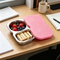 thumbnail image 6 of Leodye 1PCS Stainless Steel Bento Box with Silicone Leakproof Lid, Reusable Food Container, Meal Prep Lunch Box for office and Travel Carry - 5.51 x 3.34 x 1.37 in, 6 of 6