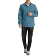 thumbnail image 2 of INSPIRE CHIC Men's Corduroy Shirt Button Down Regular Fit Long Sleeves Shirts 2XL Blue, 2 of 6
