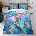 thumbnail image 4 of Magia de Sirena Conjunto de sábanas temático, trío de piezas, cómodo y amigable con la piel, diseño único, regalo de decoración para el hogar para familiares, amigos y fans, 90 cm * 190 cm, 4 of 6