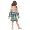 thumbnail image 7 of FORMRS Niños Bathrobe Unisex Hooded Robe Soft Plush Pajamas Sleepwear, Size 7-9T, Floral Mountain, 7 of 7