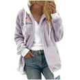 thumbnail image 2 of AOOCHASLIY Christmas Women Coat Christmas Fashion Women's Zipper V-Neck Pullover Tops Long Sleeve Hooded Blouse Sweatshirt, 2 of 4