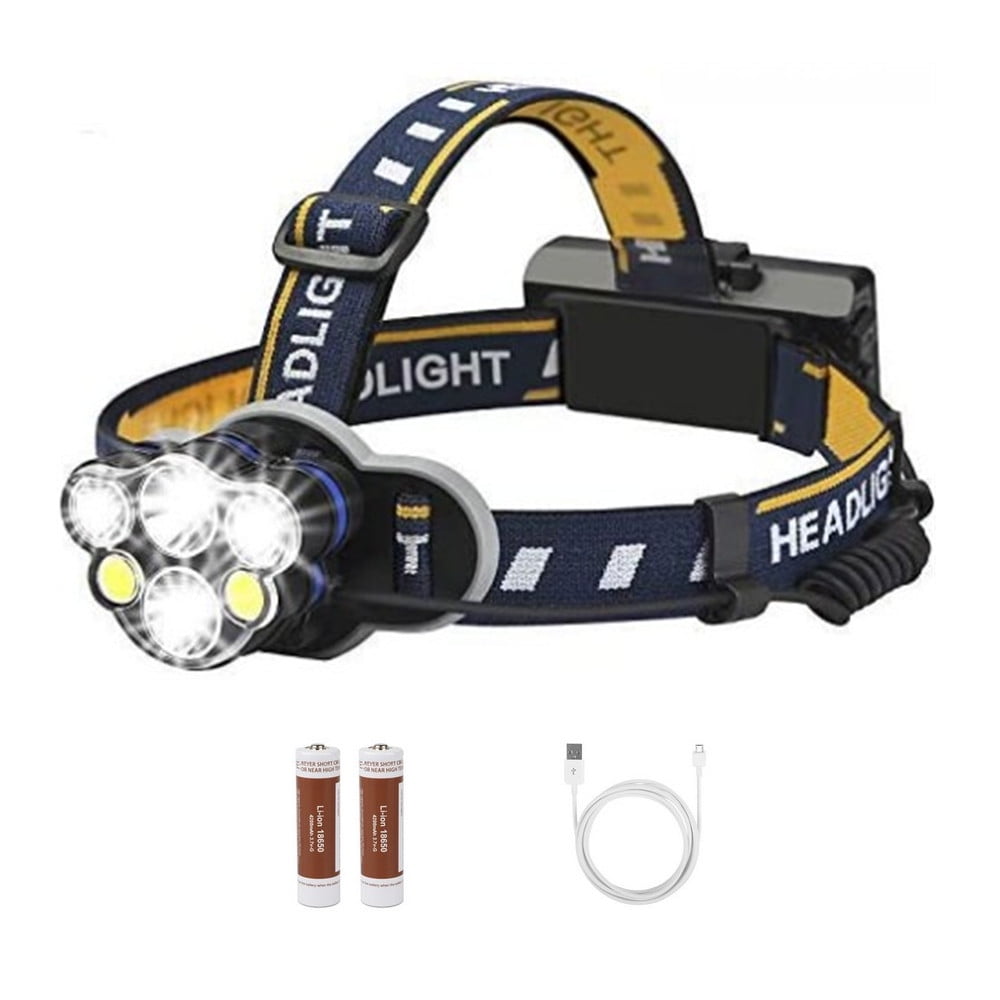 Rechargeable Headlamp Flashlight, 6 LED 8 Modes USB Rechargeable