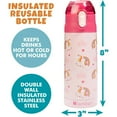 thumbnail image 2 of Bentology Stainless Steel 13oz Insulated Kids Water Bottle w Built In Straw- Easy to Open, Reusable BPA-Free, Fits in Most Lunch Boxes for Boys, Girls, School, Sports, Camp - Unicorn, 2 of 6