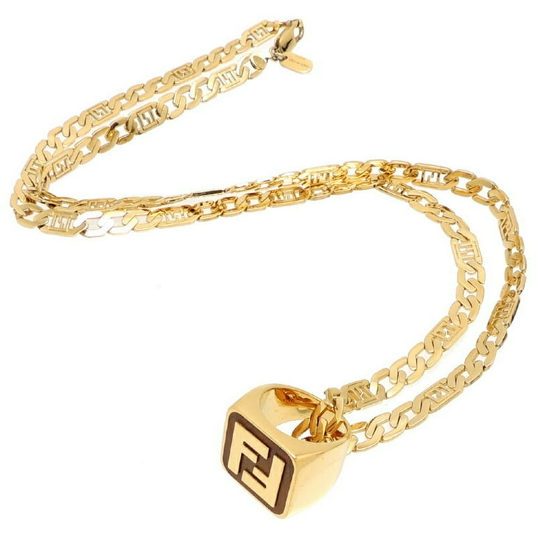 Pre-Owned Fendi #21 Ring Women's/Men's Necklace GP (Good