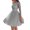 Grey, variant on Evening Party Women See-through Sequins 3/4 Sleeve Backless Dress Gown