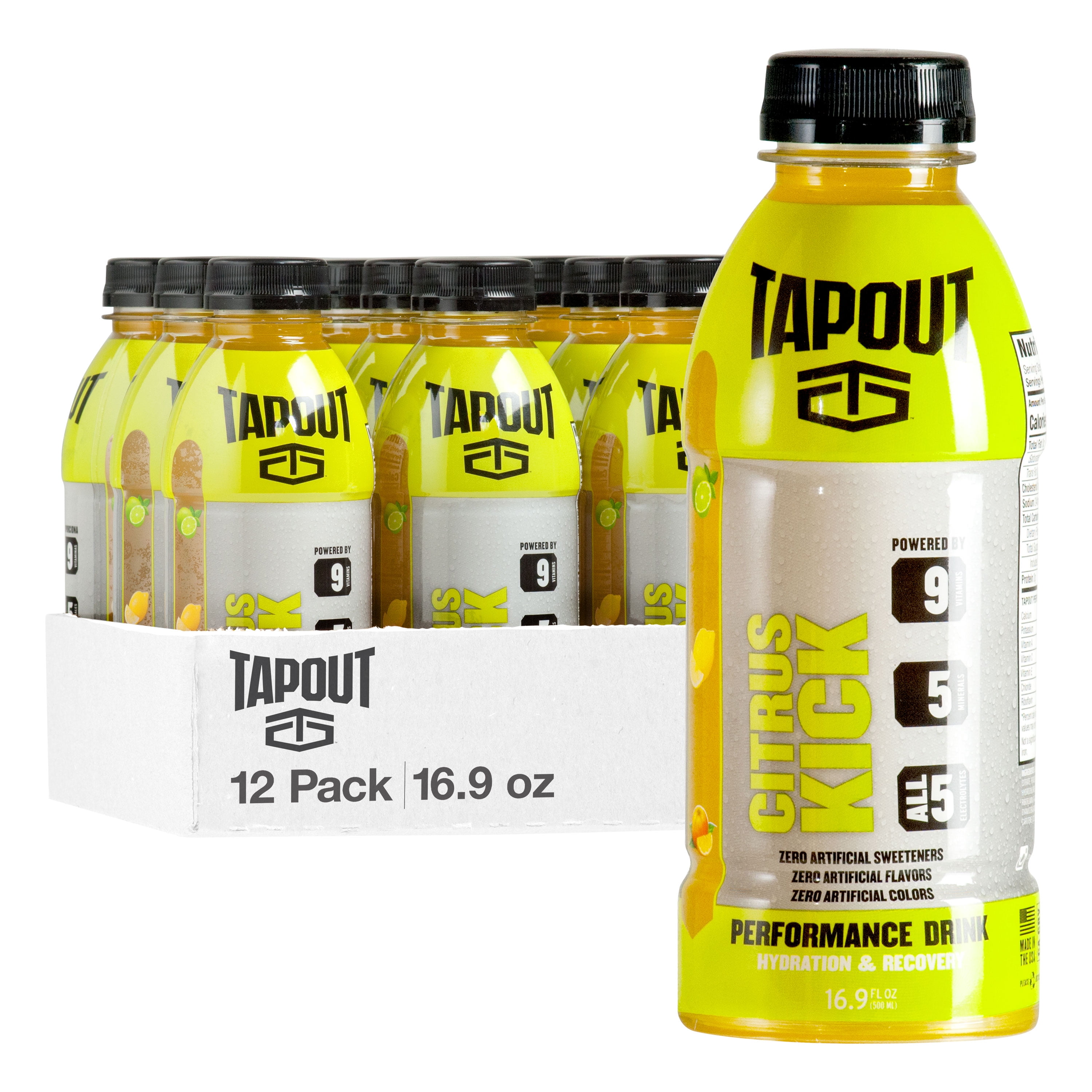 Tapout Citrus Kick, 16.9 oz, Performance Drink, 12 Count - Walmart.com