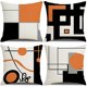 thumbnail image 1 of Juego de funda de cojín de 4 fundas de almohada de decoración moderna de lino y algodón Rojo Verde Cocina, Decoración y Otros, 1 of 4