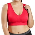 thumbnail image 2 of DDAPJ pyju Women's Seamless Comfortable Sports Bra Wirefree Yoga Bras Soft Comfort Sleep Bralette Sales of Today Red M, 2 of 7