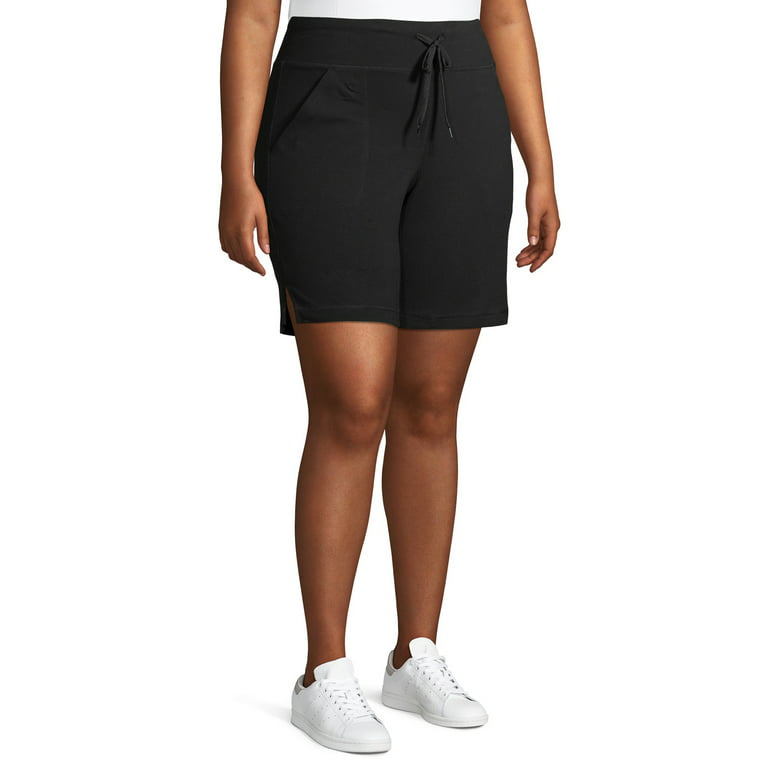 Athletic Works Womens's Plus Size 9 Bermuda short with Side vents 