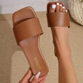 thumbnail image 6 of Women's Simple Square Toe Open Toe Single Strap Flat Sandals Non Slip, 6 of 6