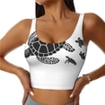 thumbnail image 2 of Uemuo Family Of Sea Turtles Pattern Women's Sports Bra - High Impact Support, Breathable, and Comfortable Athletic Bra for Running, Yoga, and Workouts, 2 of 9
